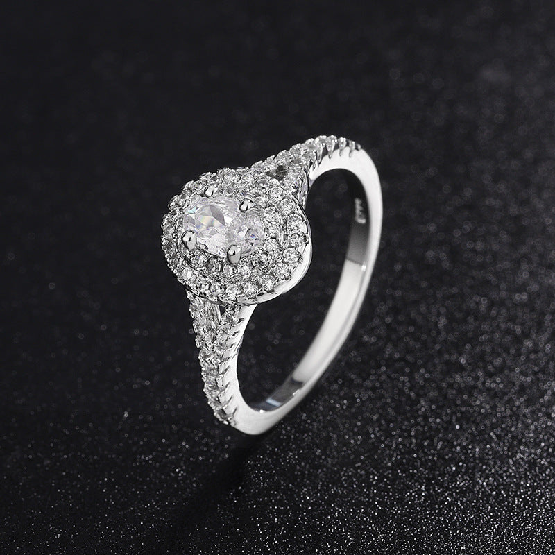 Artificial Diamond Jewelry Ring, Rhodium-Plated