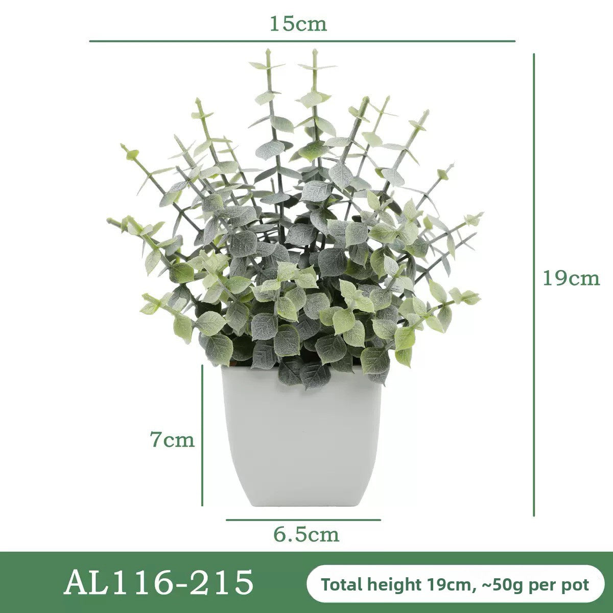 Artificial Eucalyptus Frosted Potted Plant