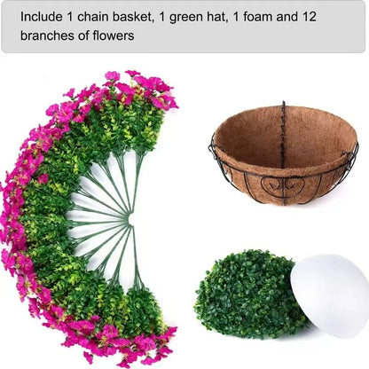 Artificial flower basket
