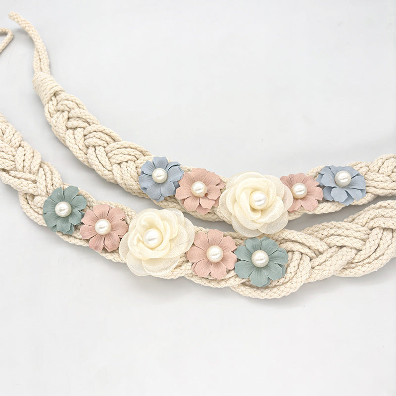 Artificial flower curtain strap