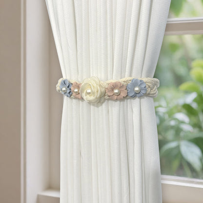 Artificial flower curtain strap