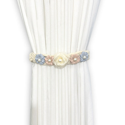 Artificial flower curtain strap