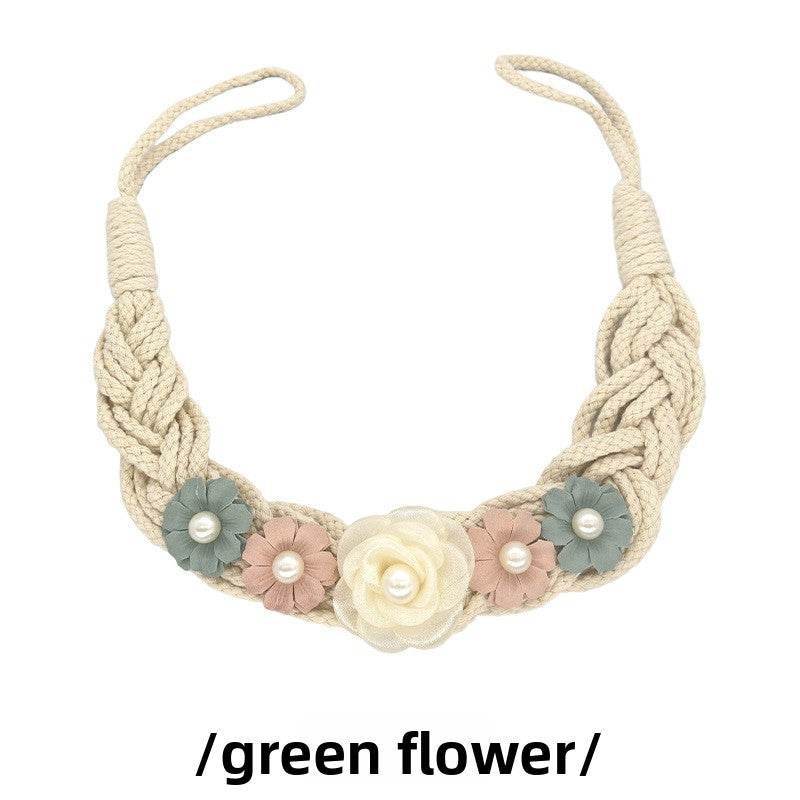 Artificial flower curtain strap