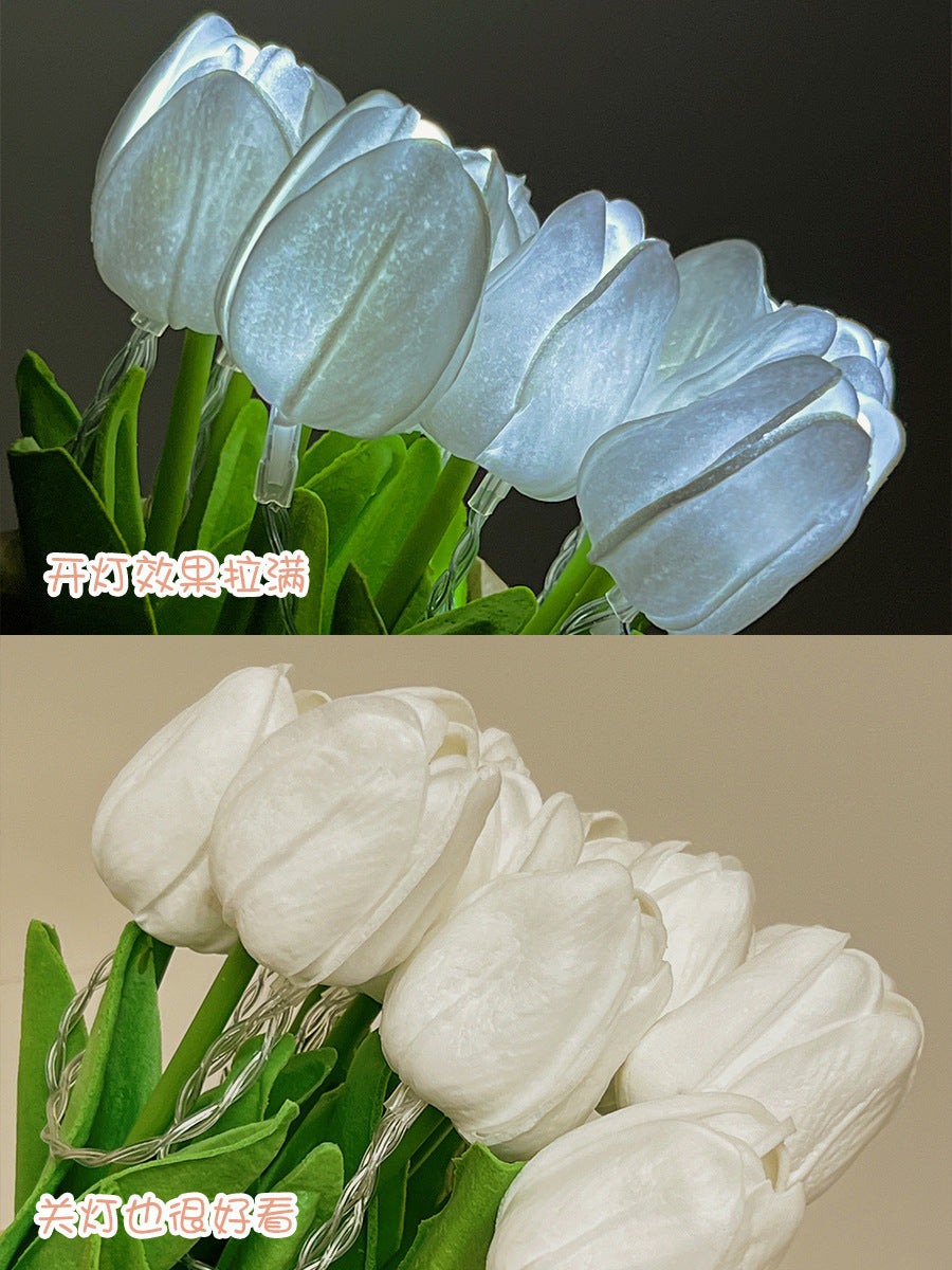 Artificial Flower Tulip Night Light with LED Battery Operation