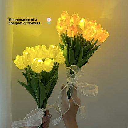 Artificial Flower Tulip Night Light with LED Battery Operation