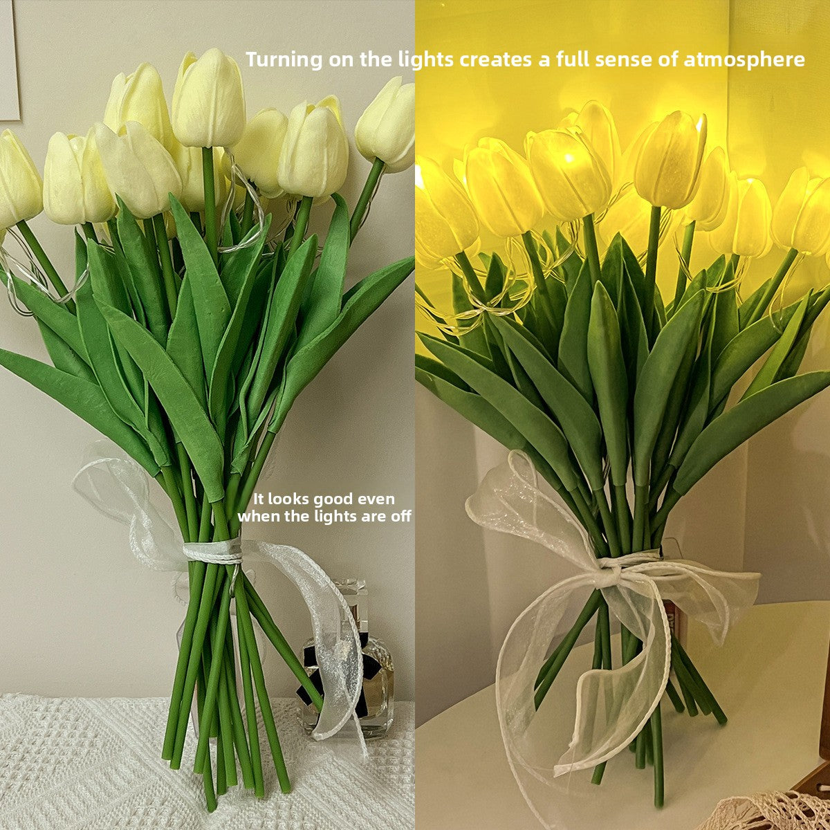 Artificial Flower Tulip Night Light with LED Battery Operation