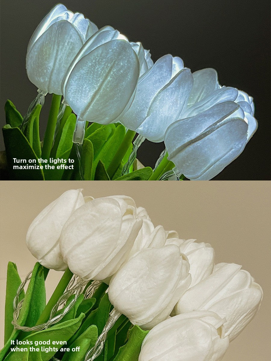 Artificial Flower Tulip Night Light with LED Battery Operation
