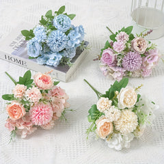White-7 forked peony bunch of flowers
