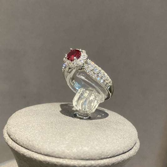 Artificial Gemstone Geometric Ring