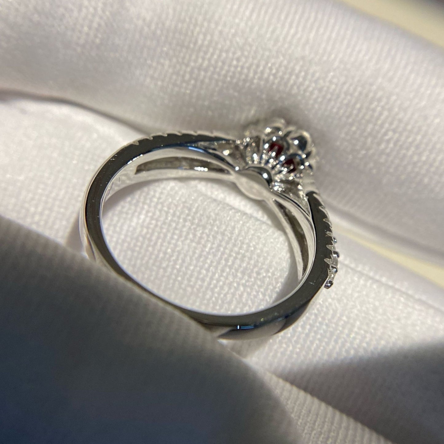 Artificial Gemstone Geometric Ring