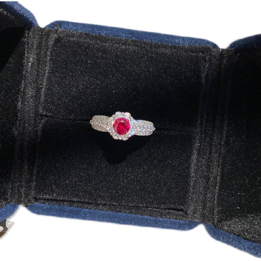 Artificial Gemstone Geometric Ring