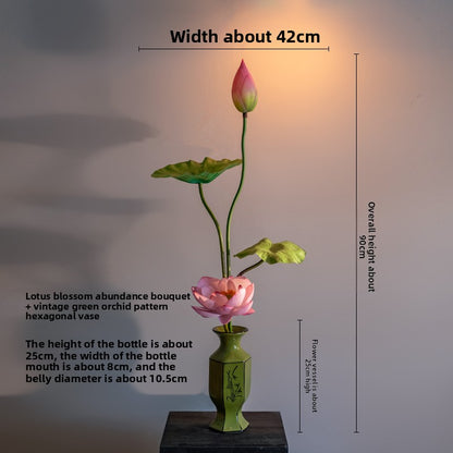 Artificial Lotus Flower Arrangement with Vase