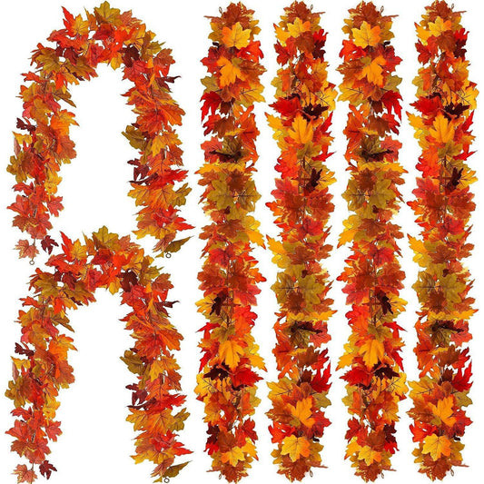 Artificial Maple Leaf Garland for Autumn