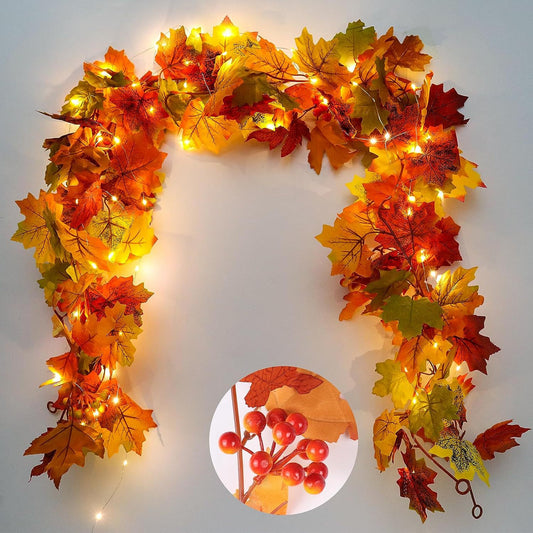 Artificial Maple Leaf Garland for Autumn