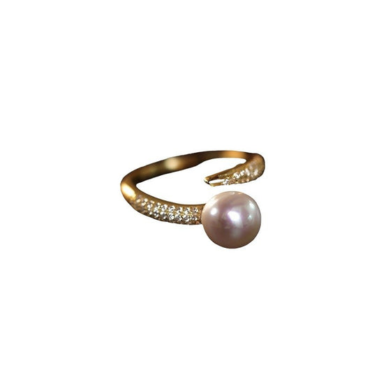 Artificial Pearl Zircon Ring