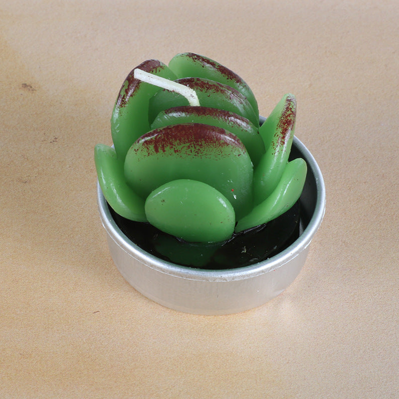 Artificial Succulent Rose Candles