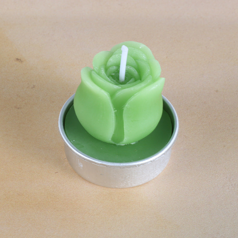 Artificial Succulent Rose Candles
