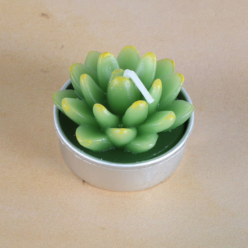 Artificial Succulent Rose Candles
