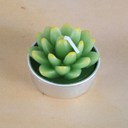 Artificial Succulent Rose Candles