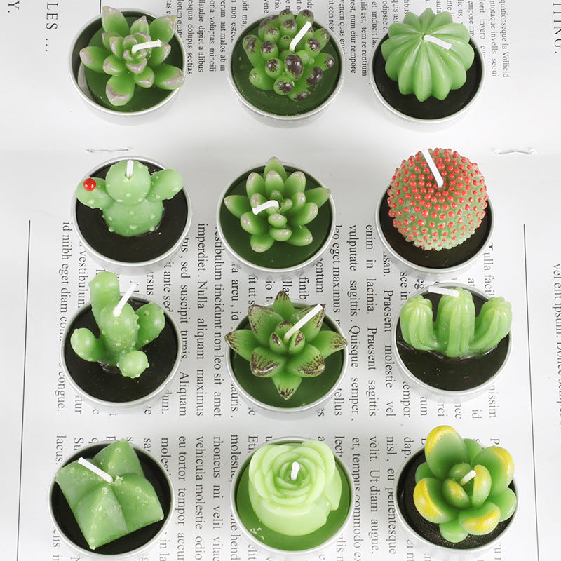Artificial Succulent Rose Candles