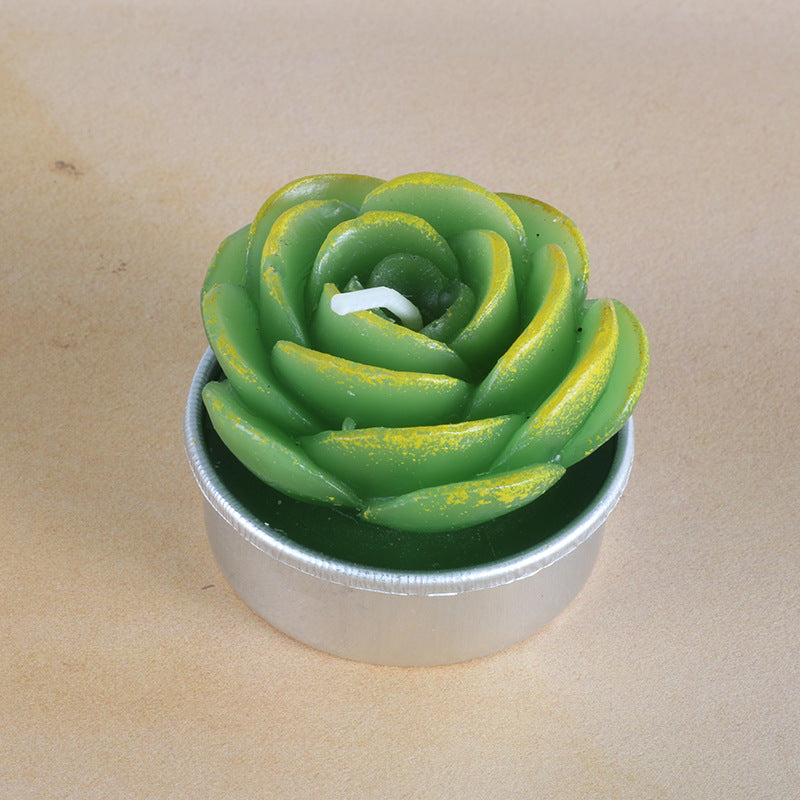 Artificial Succulent Rose Candles