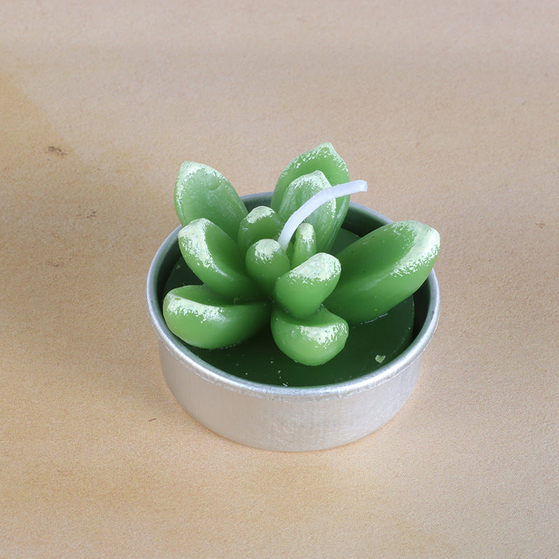 Artificial Succulent Rose Candles