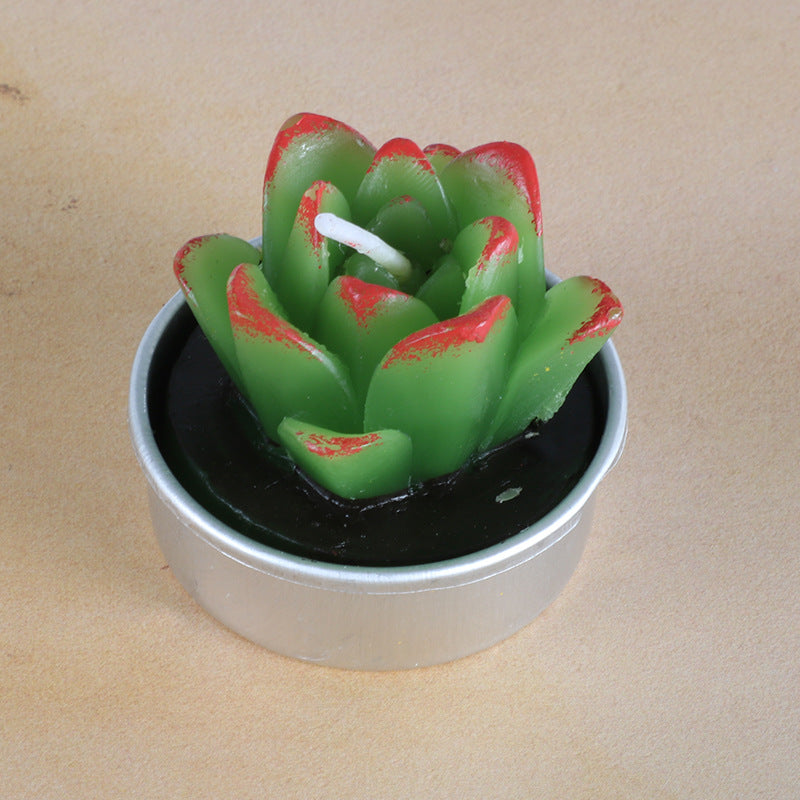 Artificial Succulent Rose Candles
