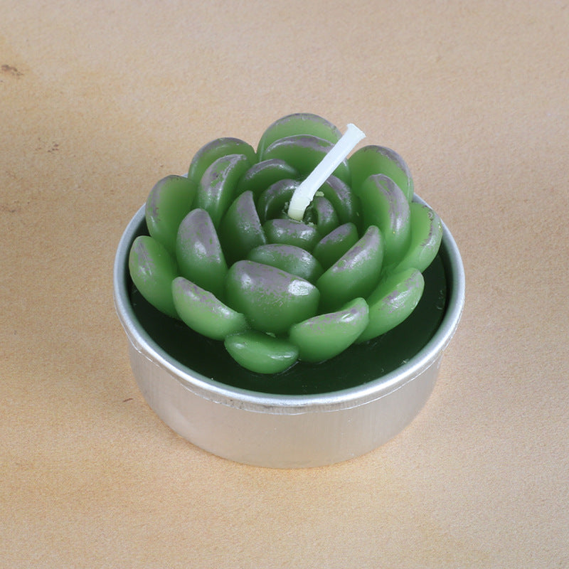 Artificial Succulent Rose Candles