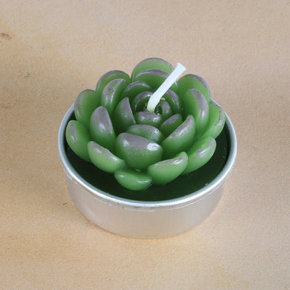 Artificial Succulent Rose Candles