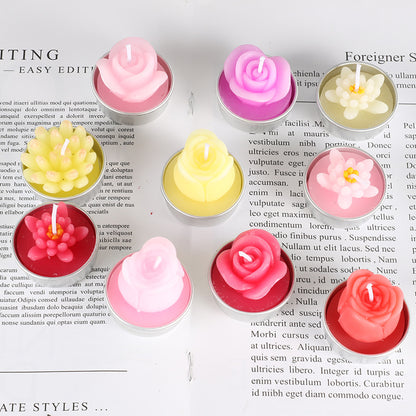 Artificial Succulent Rose Candles