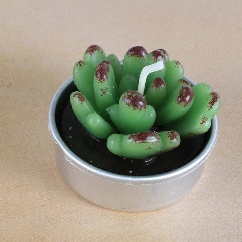 Artificial Succulent Rose Candles