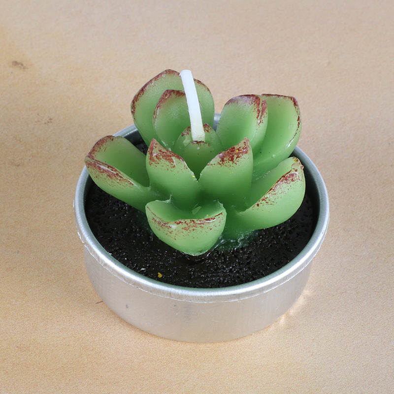 Artificial Succulent Rose Candles
