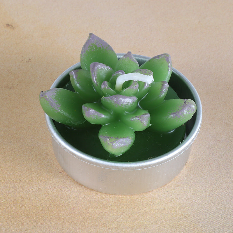 Artificial Succulent Rose Candles