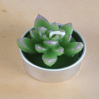 Artificial Succulent Rose Candles