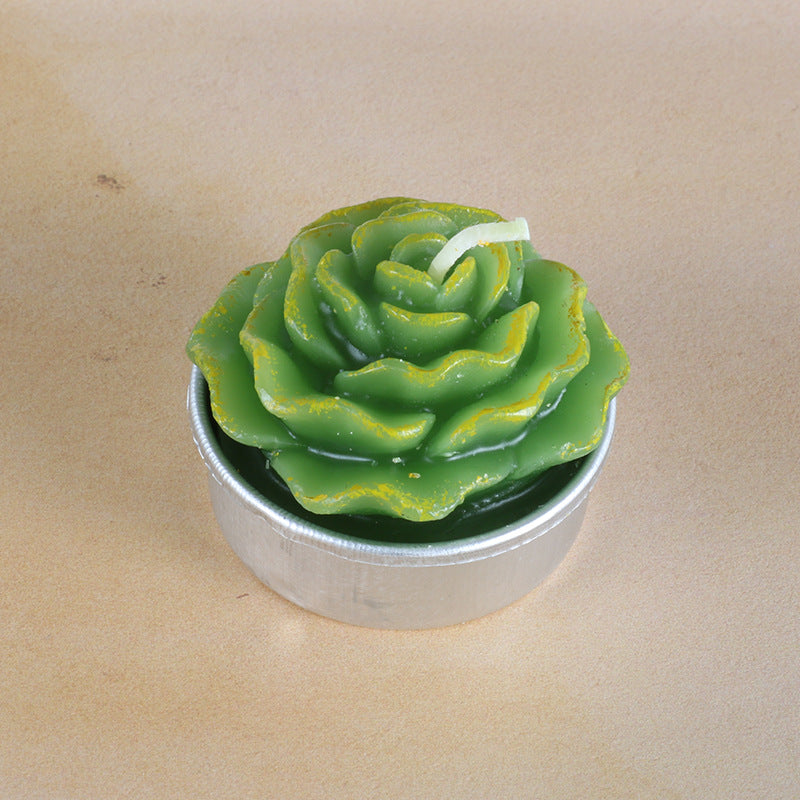 Artificial Succulent Rose Candles