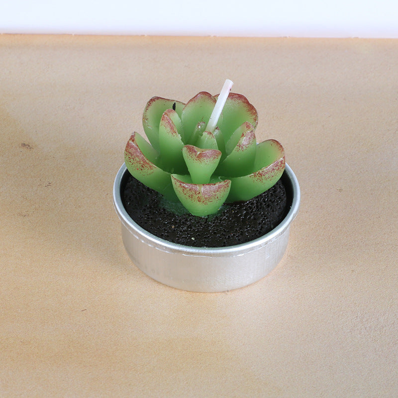 Artificial Succulent Rose Candles