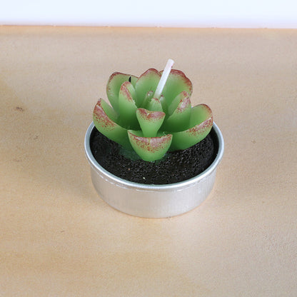 Artificial Succulent Rose Candles