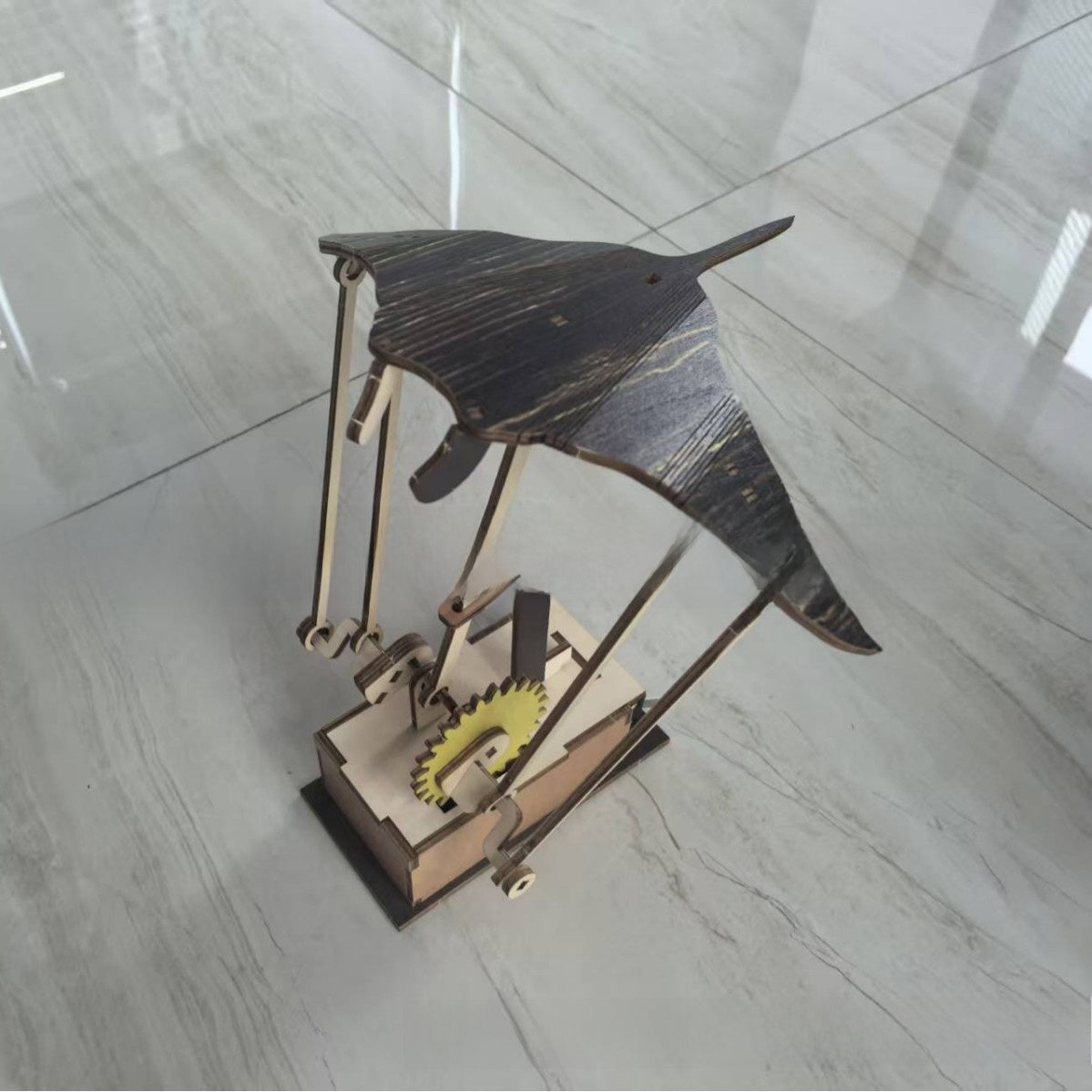 Artisan Wooden Manta Ray Automaton
