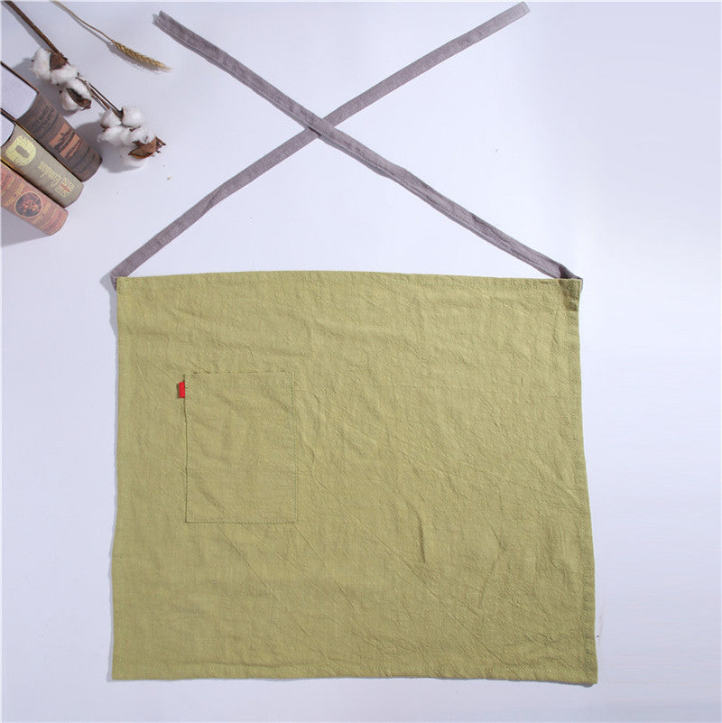 Artistic Cotton Linen Work Apron with Pocket
