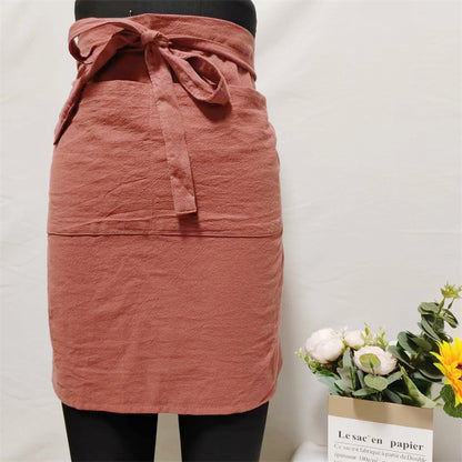Artistic Cotton Linen Work Apron with Pocket