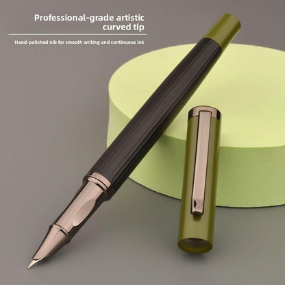 Artistic curved-nib pen