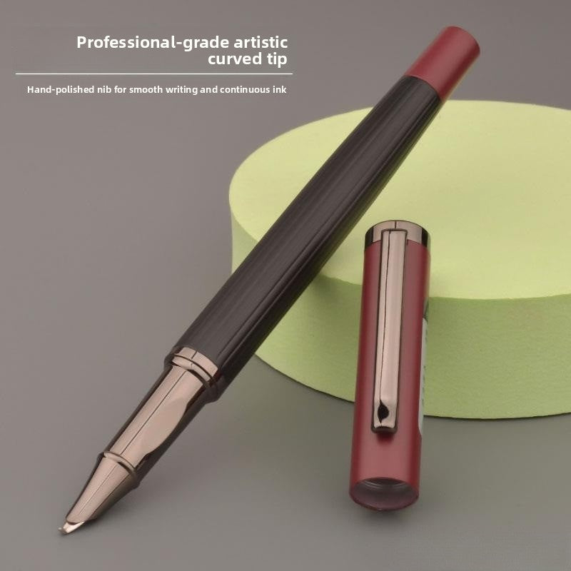 Artistic curved-nib pen