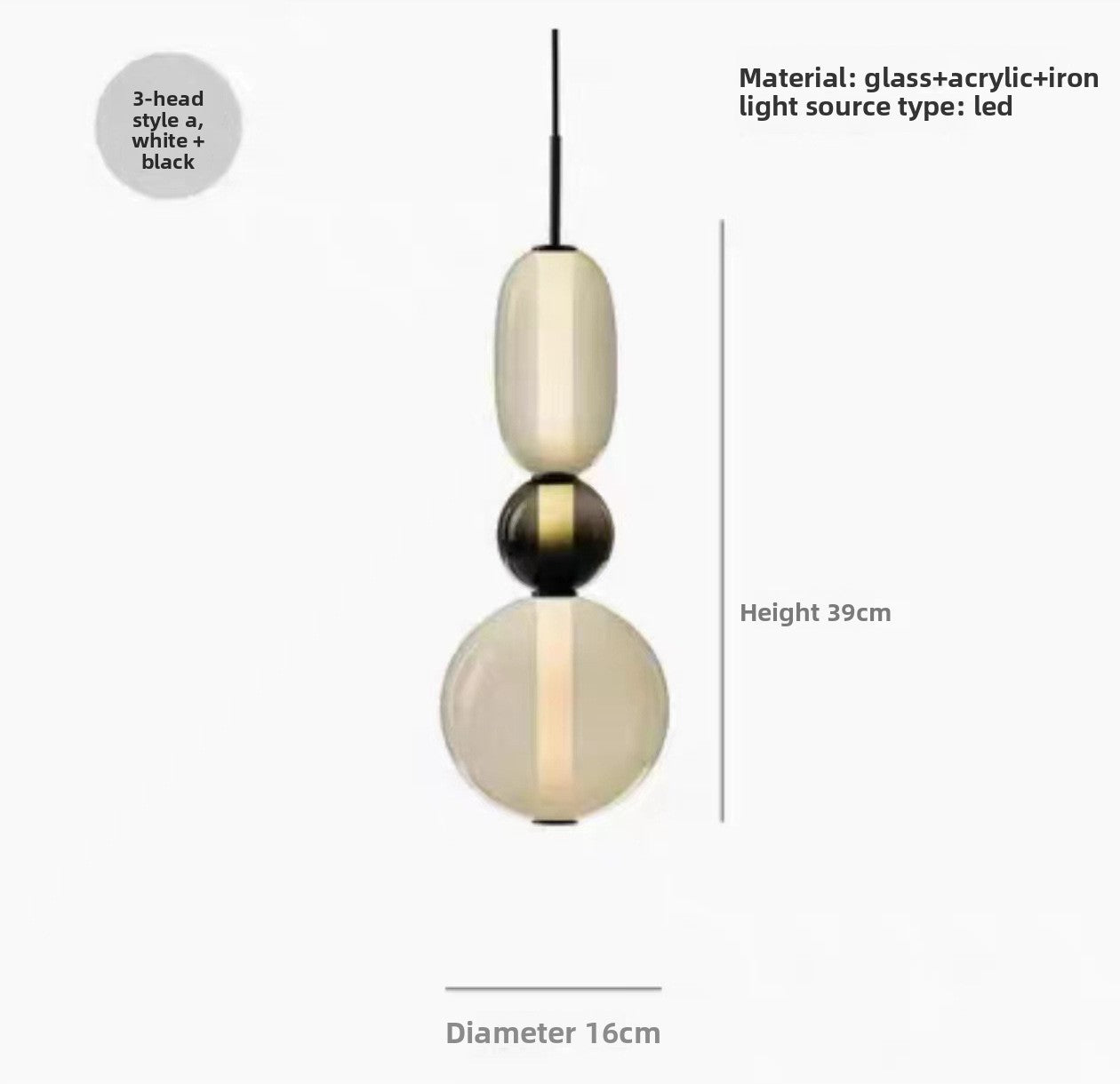 Artistic Glass LED Chandelier