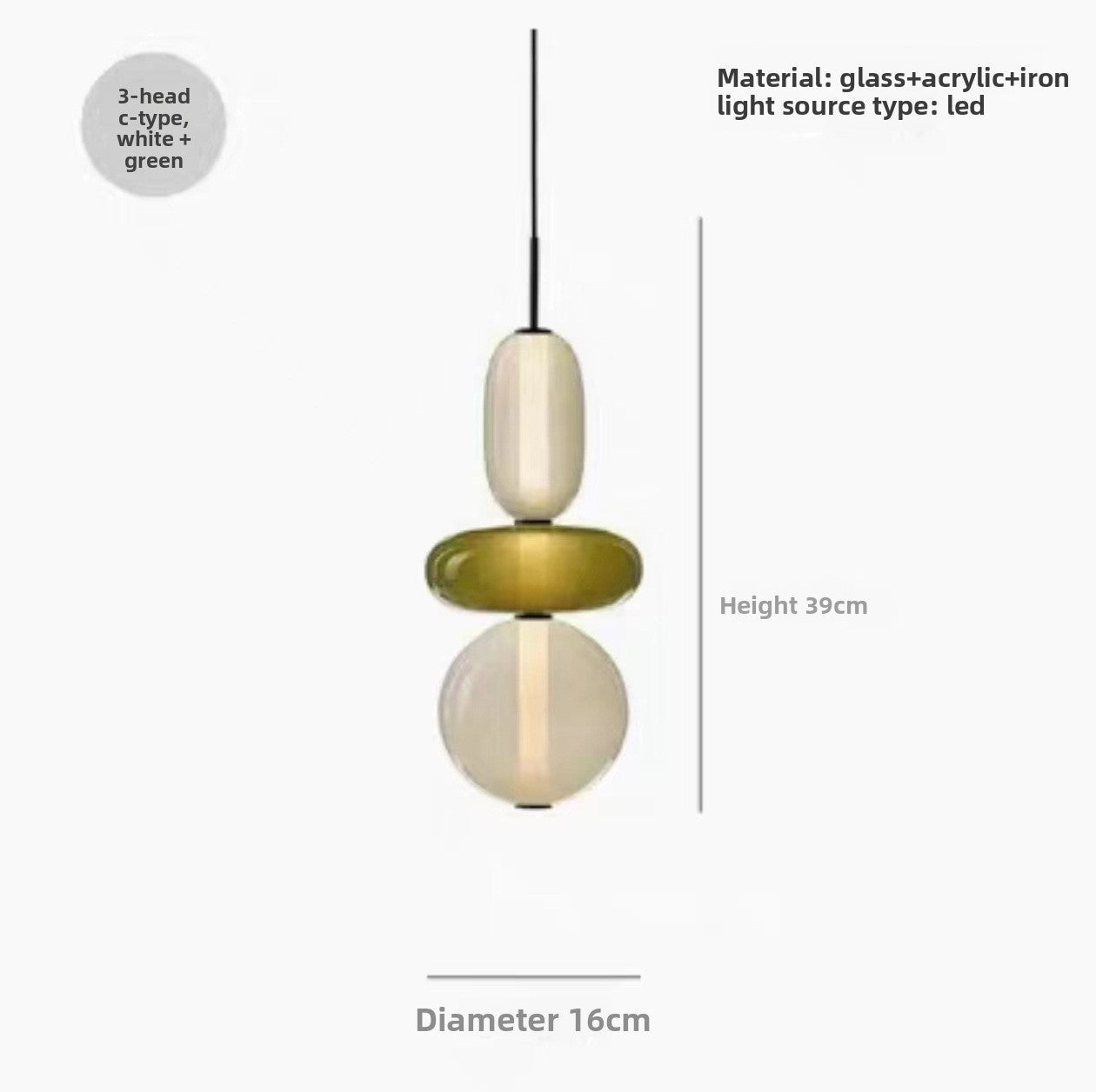 Artistic Glass LED Chandelier