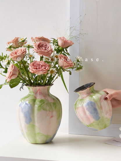 Artistic Gradient Ceramic Flower Vase