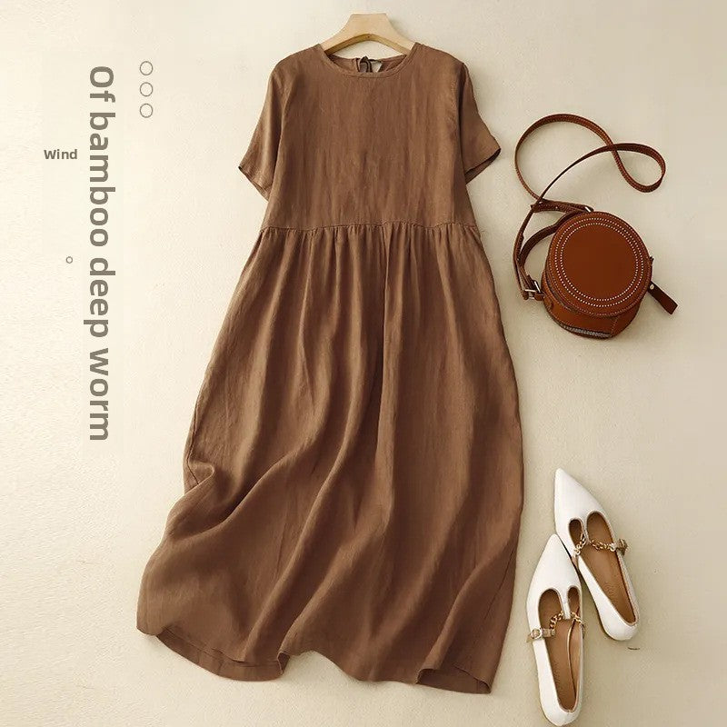 Artistic Hollow-Out Cotton Linen Dress