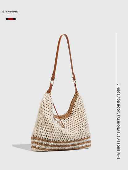 Artistic Hollow-Out Woven Beach Bag