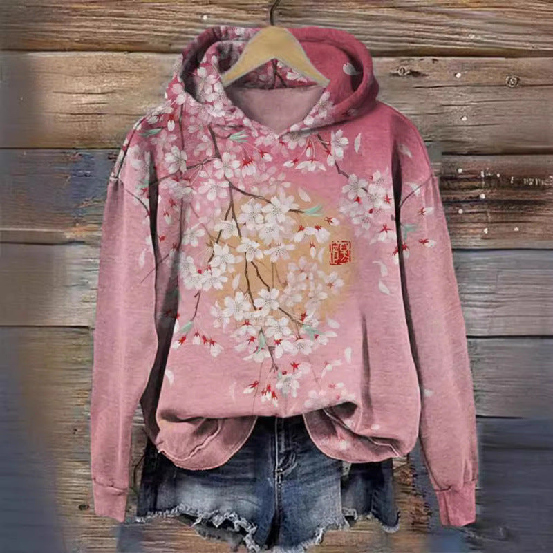 Artistic Print Loose Hoodie