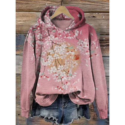 Artistic Print Loose Hoodie