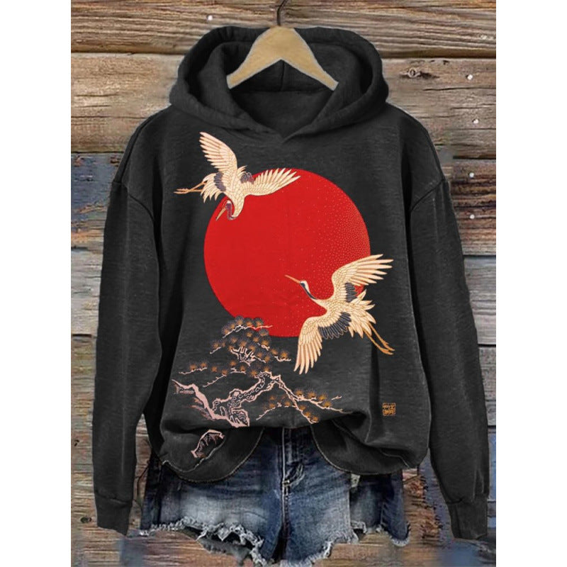 Artistic Print Loose Hoodie